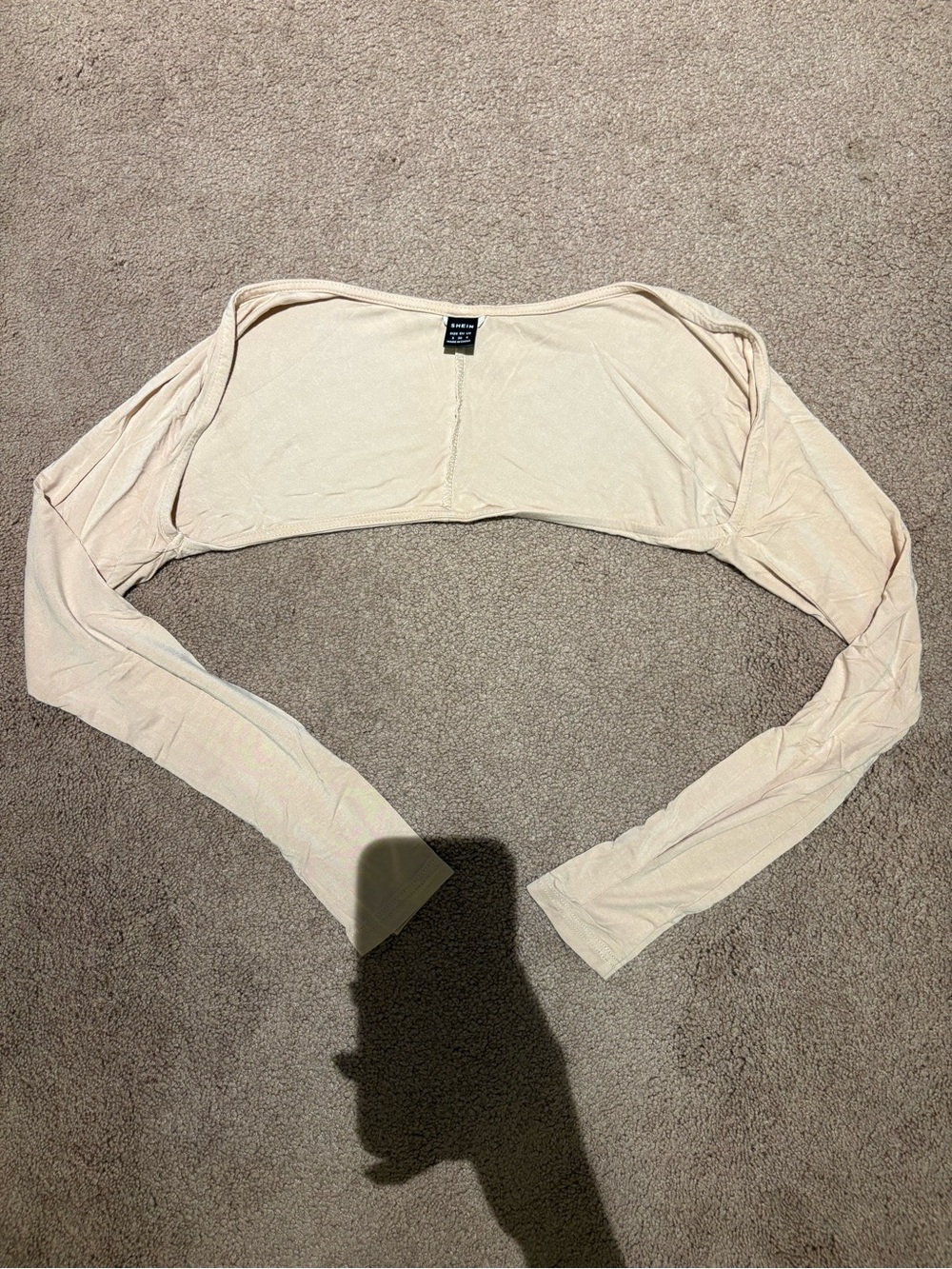 Shein Beige Long-Sleeve Shrug Bolero size small